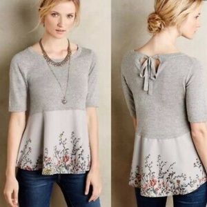 Anthropologie Moth Gardenia bow back sweater size small